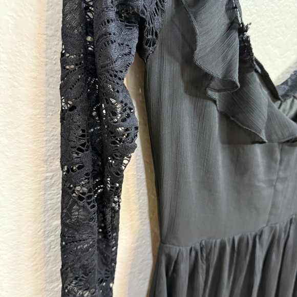 Joyfolie Womens Dress Black XS Gothic Witchy Flowy Artsy Dark Romantic Fairycore - Picture 8 of 12